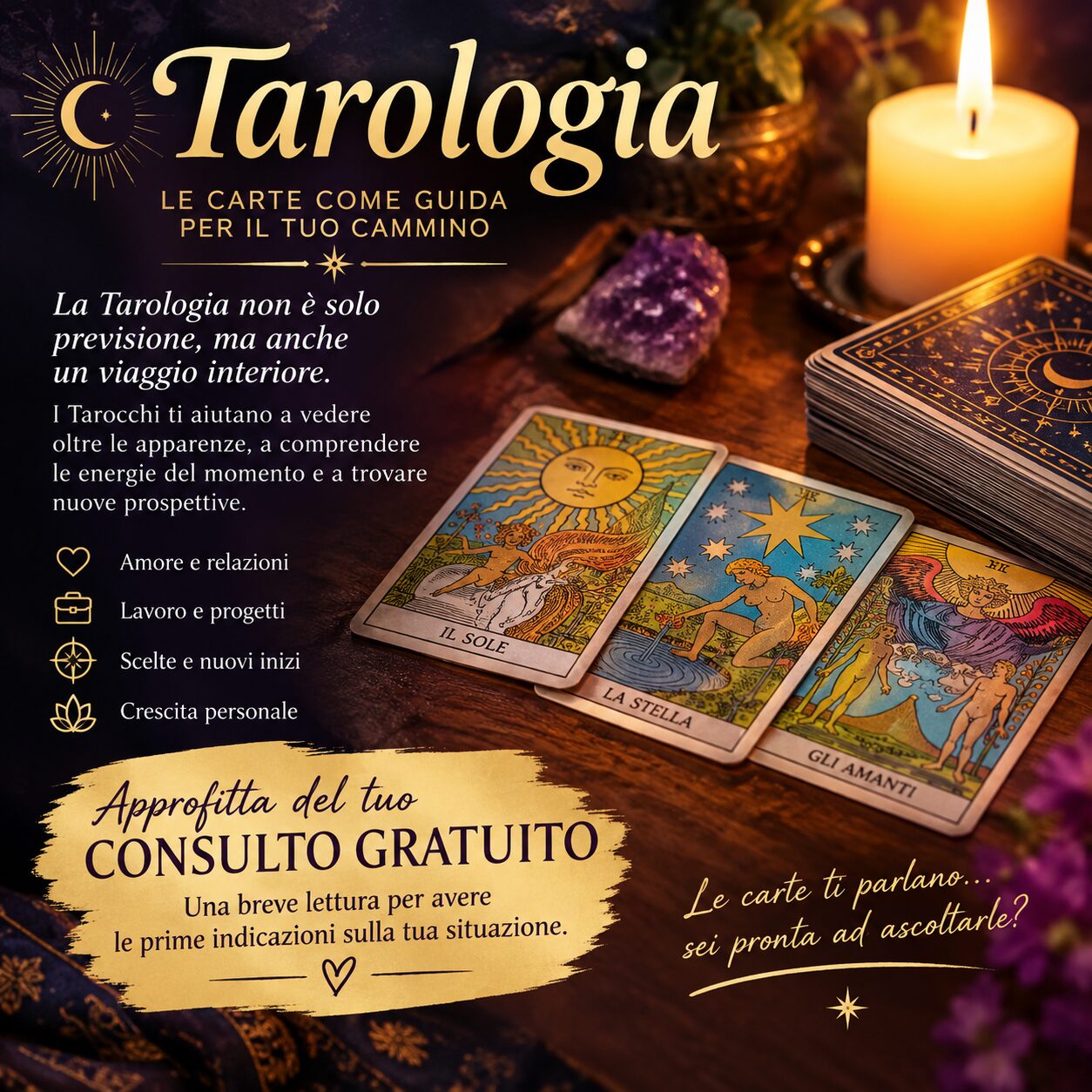 Tarologia – Ascolta  cio' che le Carte hanno  dan dirti