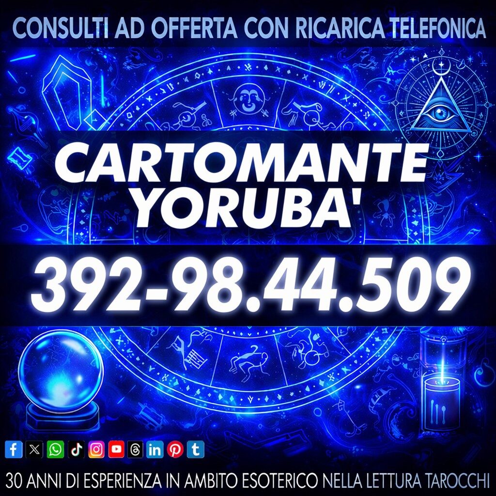 Vuoi sapere cosa riserva il futuro per te? contatta il Cartomante YORUBA'