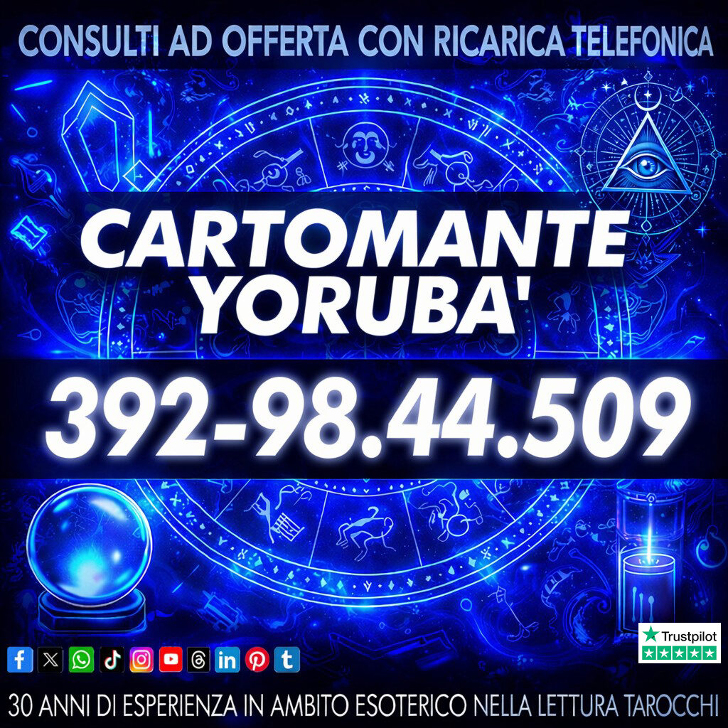 Cartomante professionale pronto ad offrirti una consulenza chiara e dettagliata: il Cartomante Yorubà