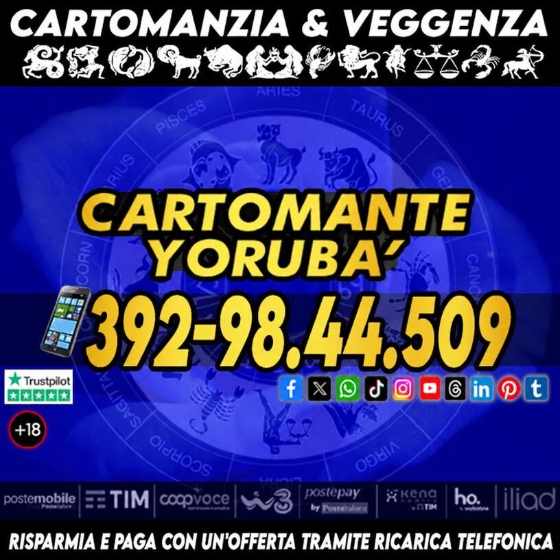 Da circa 30 anni il Cartomante YORUBA' si dedica alla lettura dei Tarocchi